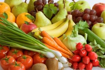 Assortment of fresh vegetables and fruit, salvagente,