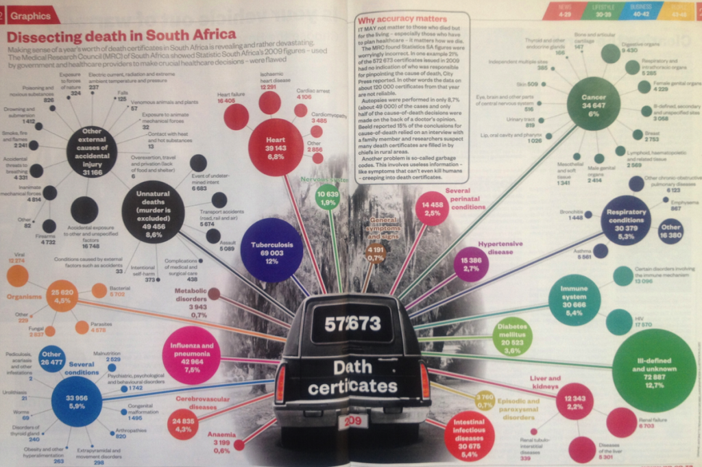 Infographic on how people died in South Africa