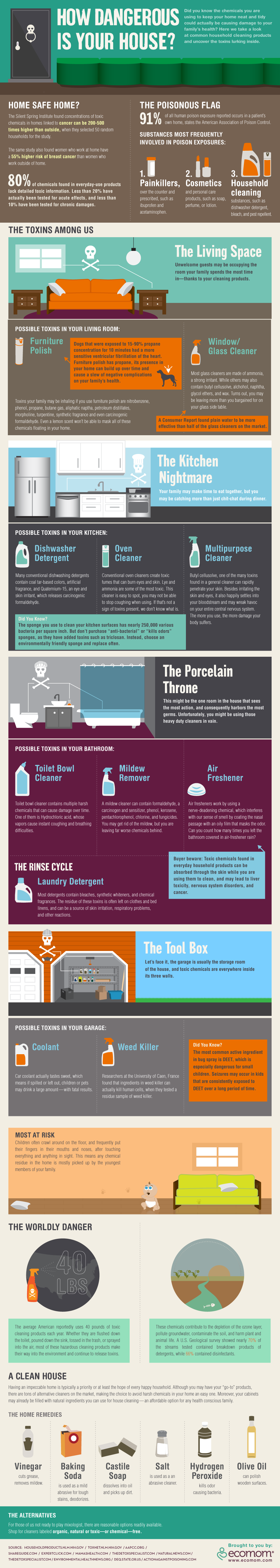 Infographic of dangers in your house,