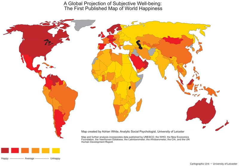 Map of World Happiness,