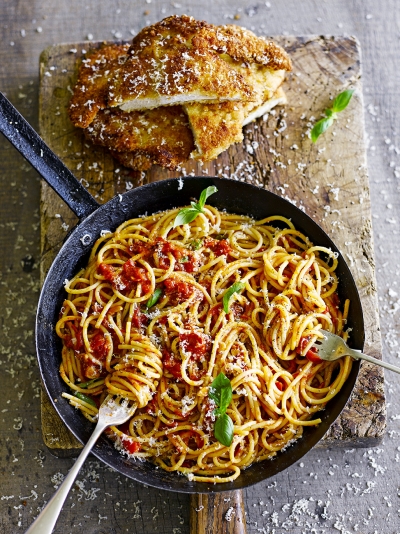 [Recipe] Chicken Milanese with Spaghetti